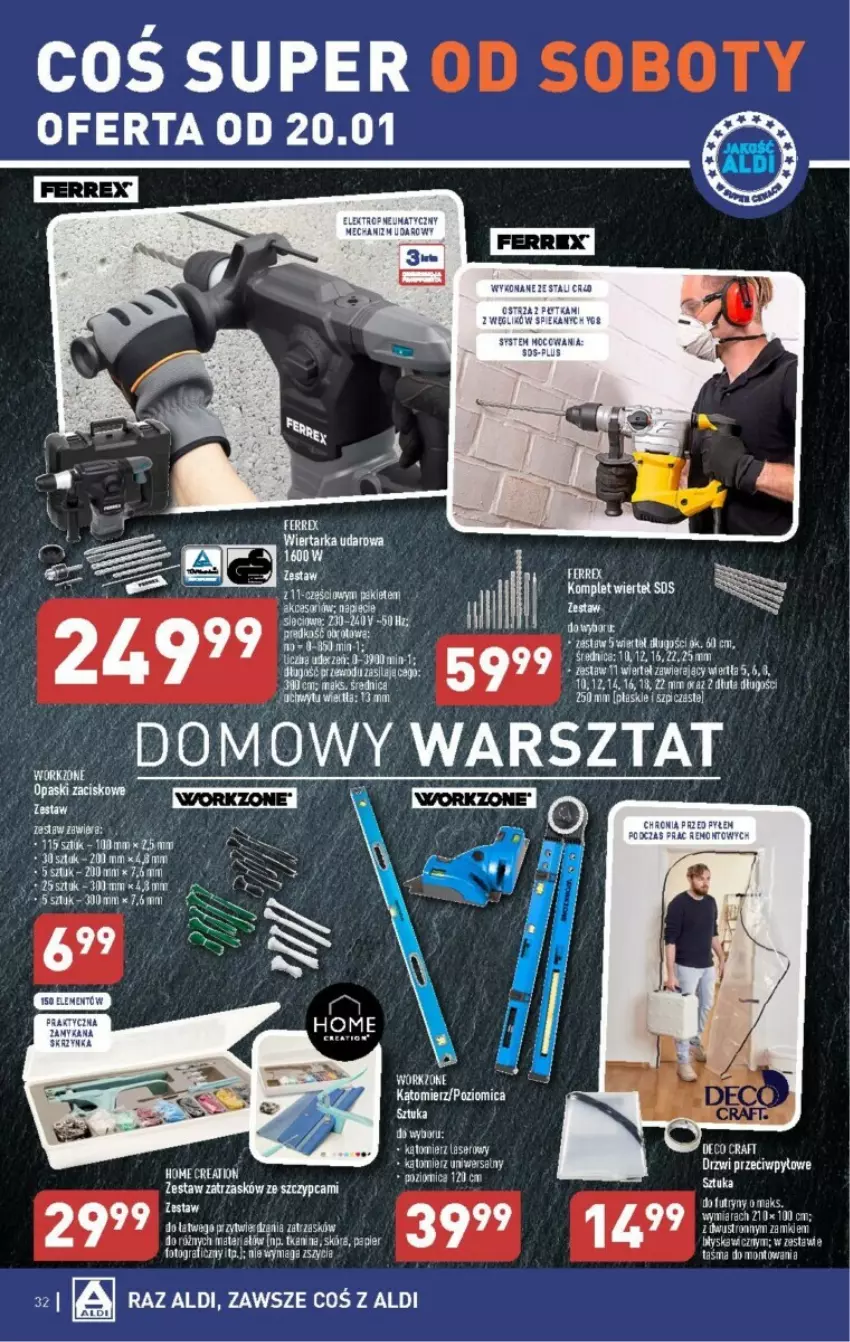 Gazetka promocyjna Aldi - ważna 15.01 do 21.01.2024 - strona 26 - produkty: Drzwi, Papier, Ser, Szpic, Tarka, Wiertarka, Wiertarka udarowa