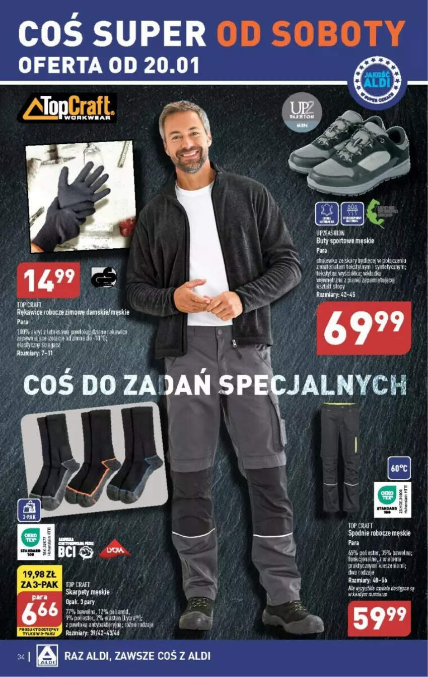 Gazetka promocyjna Aldi - ważna 15.01 do 21.01.2024 - strona 28 - produkty: Buty, Fa, Karp, Por, Spodnie, Sport, Top, Wełna