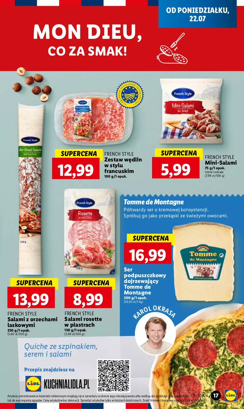 Gazetka promocyjna Lidl - GAZETKA - ważna 22.07 do 24.07.2024 - strona 19 - produkty: Salami, Ser, Szpinak