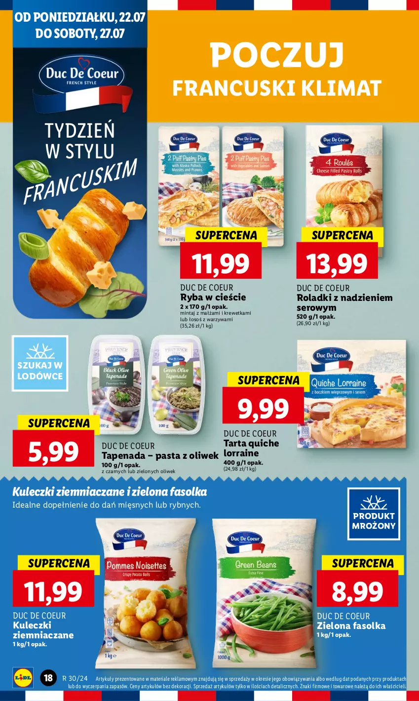 Gazetka promocyjna Lidl - GAZETKA - ważna 22.07 do 24.07.2024 - strona 20 - produkty: Fa, Mintaj, Ryba, Ser, Tarta, Warzywa