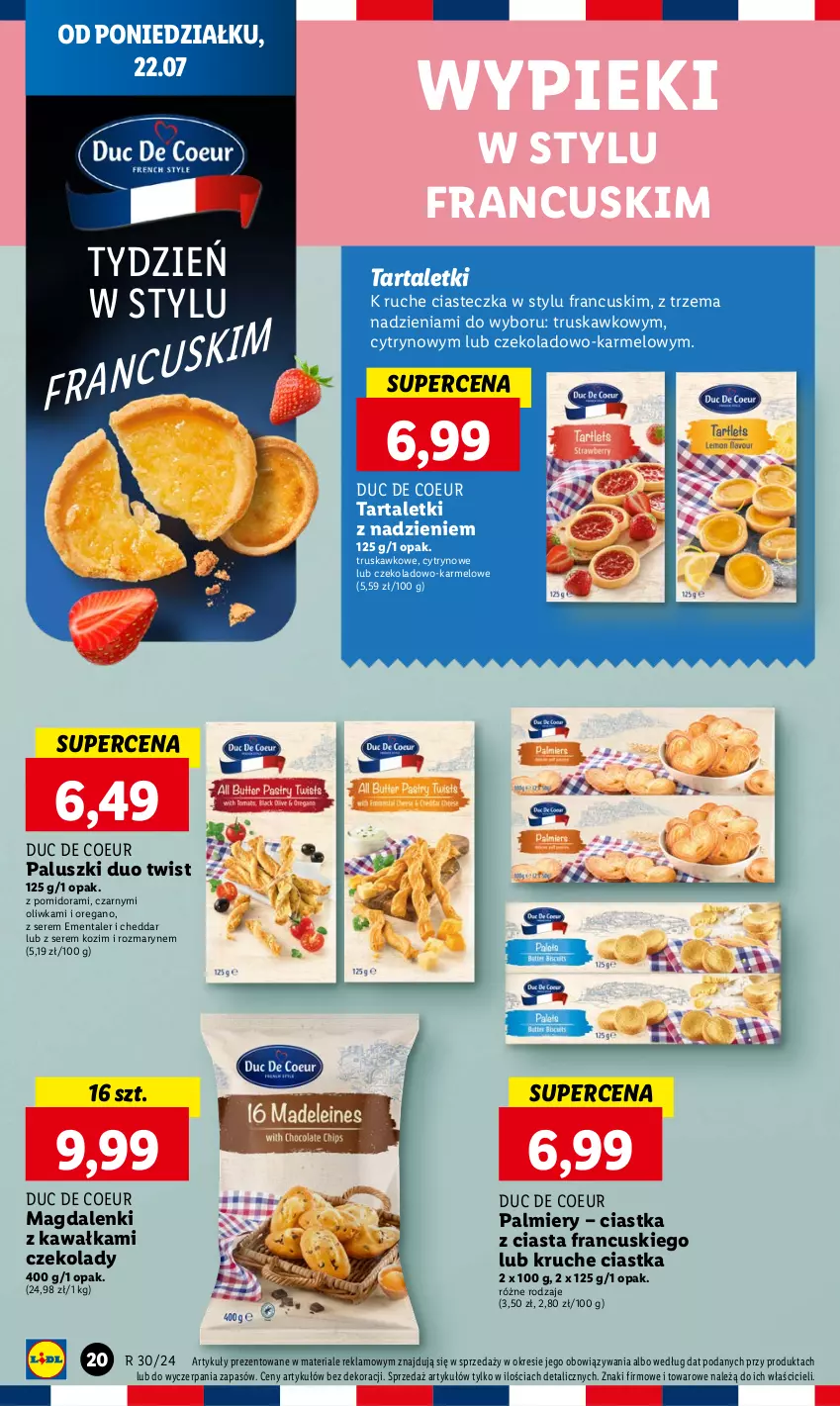 Gazetka promocyjna Lidl - GAZETKA - ważna 22.07 do 24.07.2024 - strona 22 - produkty: Cheddar, Ciastka, Ementaler, Kawa, Ser, Tarta