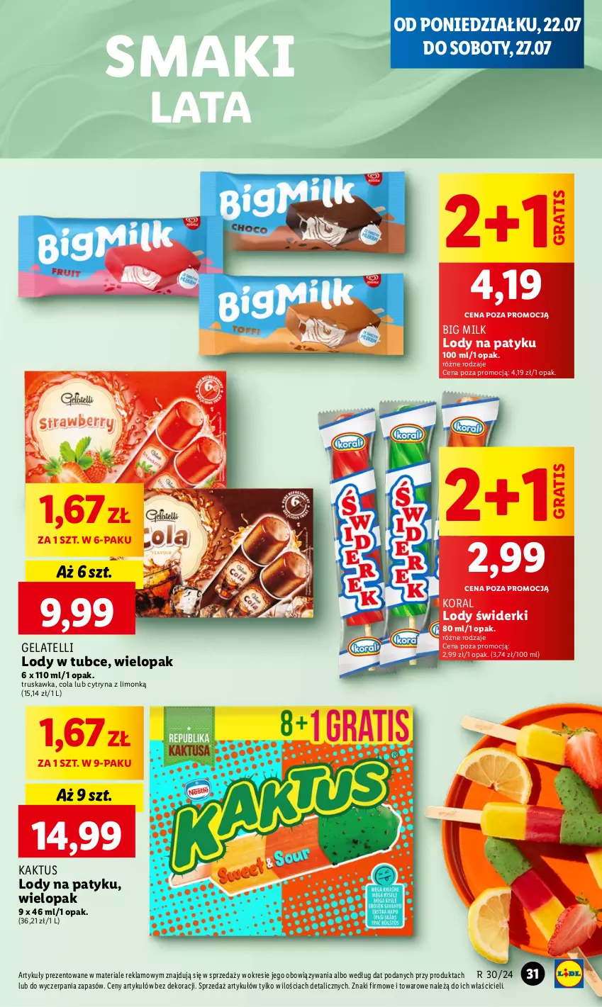 Gazetka promocyjna Lidl - GAZETKA - ważna 22.07 do 24.07.2024 - strona 35 - produkty: Big Milk, Gra, Kaktus, Lody