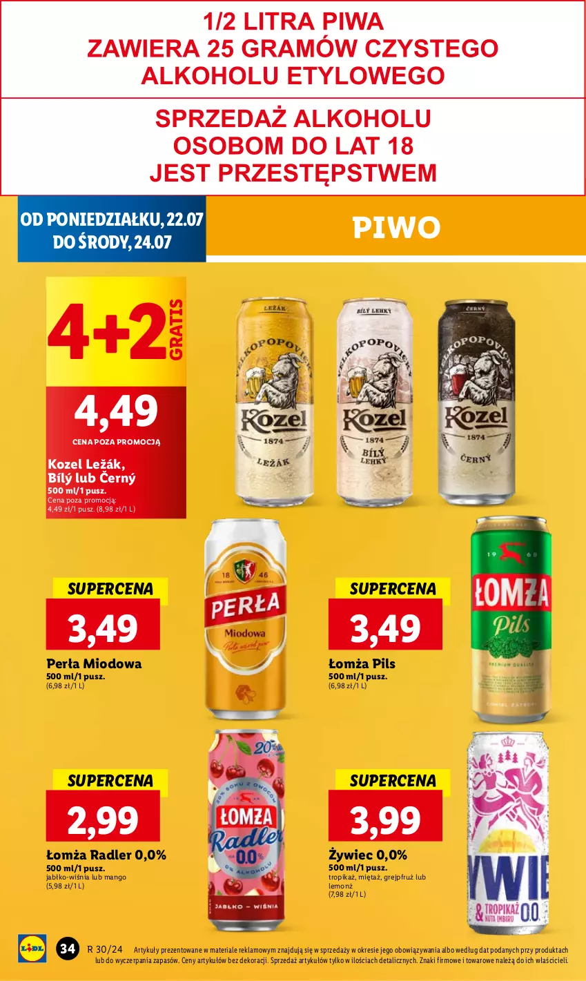 Gazetka promocyjna Lidl - GAZETKA - ważna 22.07 do 24.07.2024 - strona 38 - produkty: Gra, Kozel, Mango, Mięta, Perła, Piwo, Radler