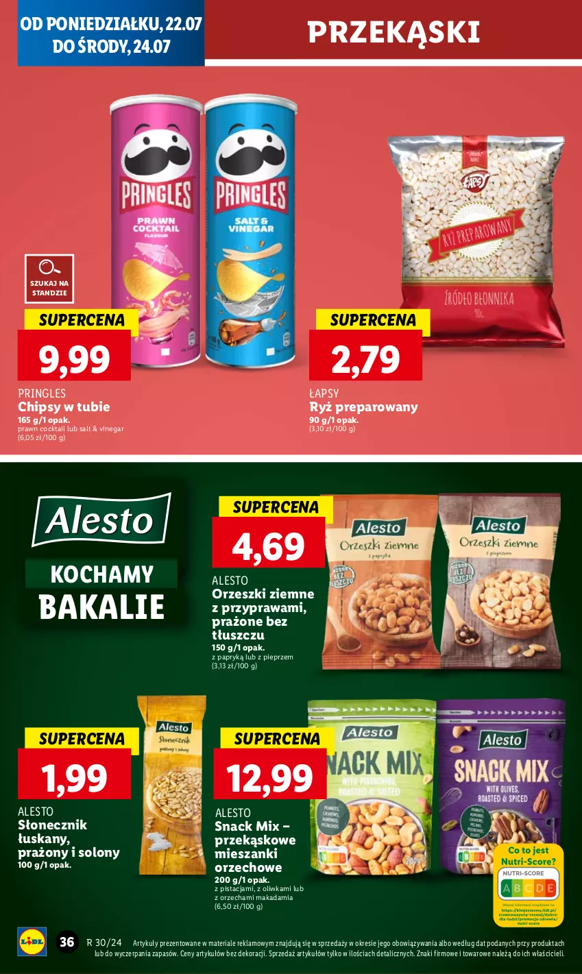 Gazetka promocyjna Lidl - GAZETKA - ważna 22.07 do 24.07.2024 - strona 40 - produkty: Chipsy, Koc, Orzeszki, Orzeszki ziemne, Pieprz, Pringles, Ryż