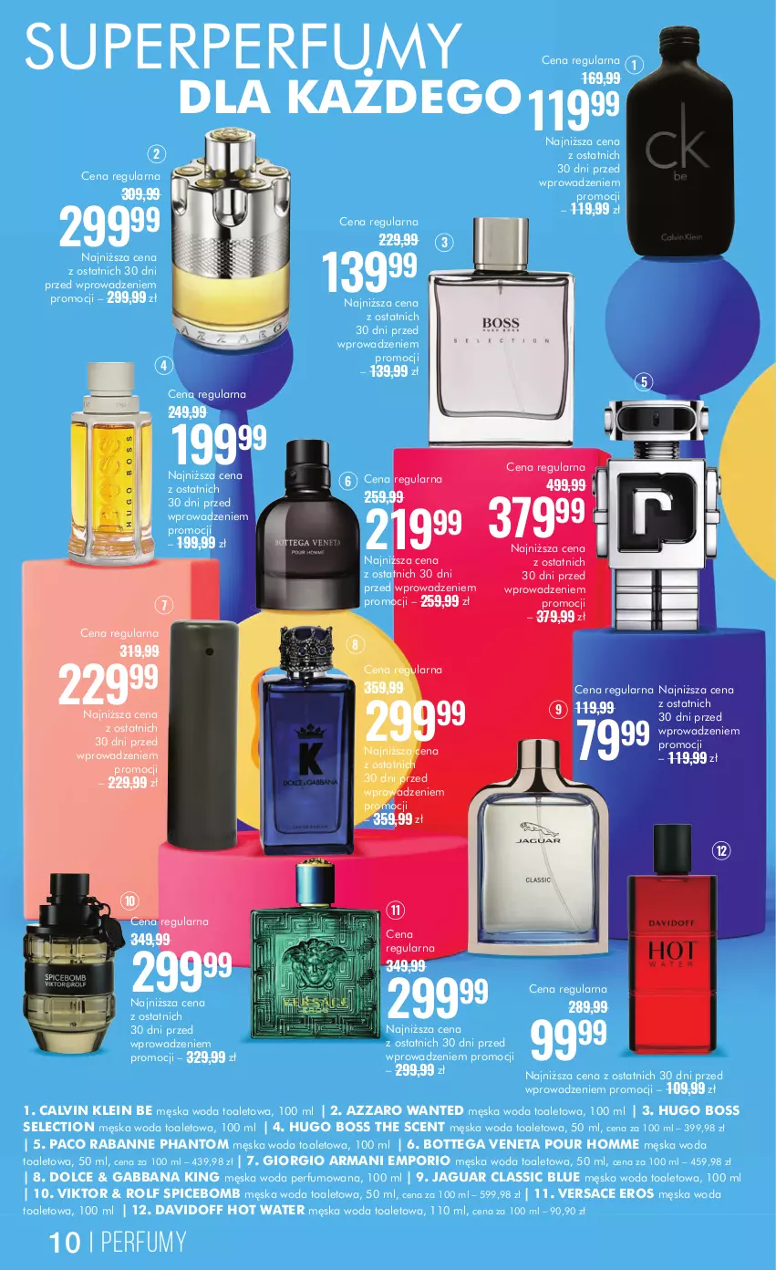 Gazetka promocyjna Super Pharm - Gazetka - ważna 29.05 do 12.06.2024 - strona 10 - produkty: Azzaro, Calvin Klein, Davidoff, Giorgio Armani, Hugo Boss, Jaguar, Paco Rabanne, Perfum, Por, Versace, Woda, Woda perfumowana, Woda toaletowa