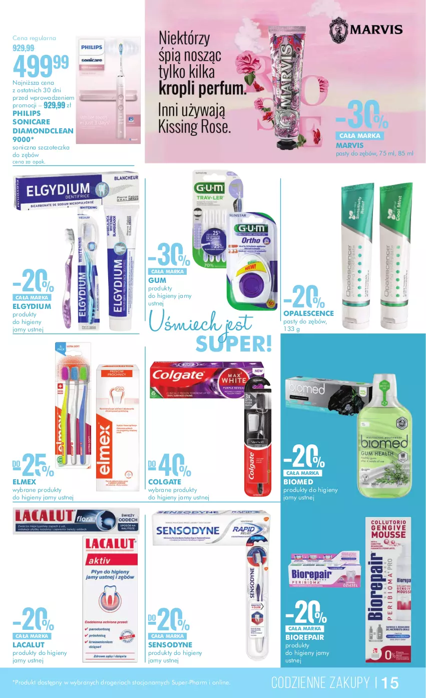 Gazetka promocyjna Super Pharm - Gazetka - ważna 29.05 do 12.06.2024 - strona 15 - produkty: Biorepair, Colgate, Elgydium, Elmex, Lacalut, LG, Philips, Sensodyne, Szczoteczka, Szczoteczka do zębów