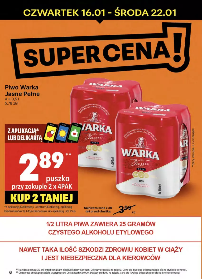 Gazetka promocyjna Delikatesy Centrum - NOWA GAZETKA Delikatesy Centrum od 16 stycznia! 16-22.01.2025 - ważna 16.01 do 22.01.2025 - strona 6 - produkty: Dron, Piwo, Rum, Warka