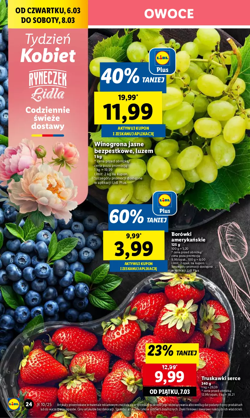 Gazetka promocyjna Lidl - GAZETKA - ważna 06.03 do 08.03.2025 - strona 30 - produkty: Owoce, Ser, Truskawki, Wino, Winogrona