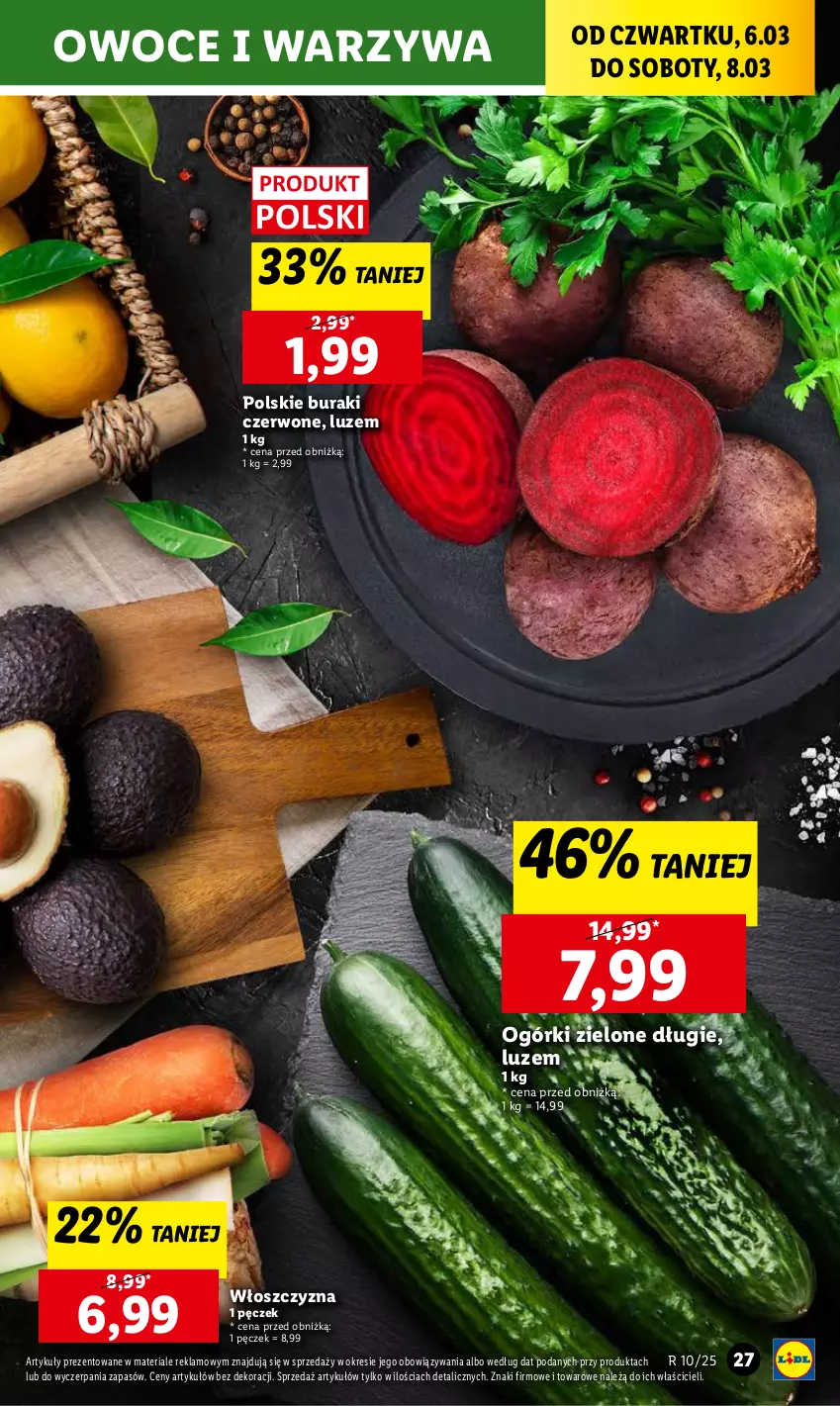 Gazetka promocyjna Lidl - GAZETKA - ważna 06.03 do 08.03.2025 - strona 33 - produkty: Buraki, Owoce, Warzywa