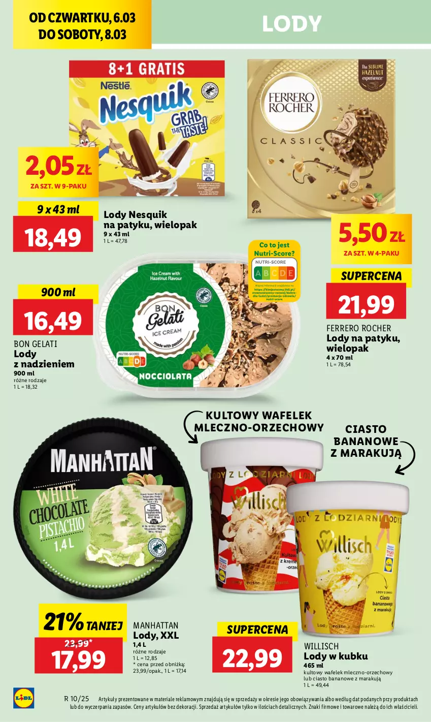 Gazetka promocyjna Lidl - GAZETKA - ważna 06.03 do 08.03.2025 - strona 54 - produkty: Ferrero, Ferrero Rocher, Lody, Nesquik, Wafelek