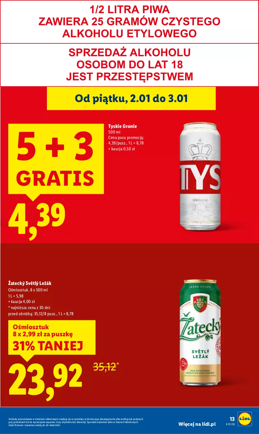Gazetka promocyjna Lidl - GAZETKA - ważna 02.01 do 03.01.2026 - strona 13 - produkty: Gra, Tyskie