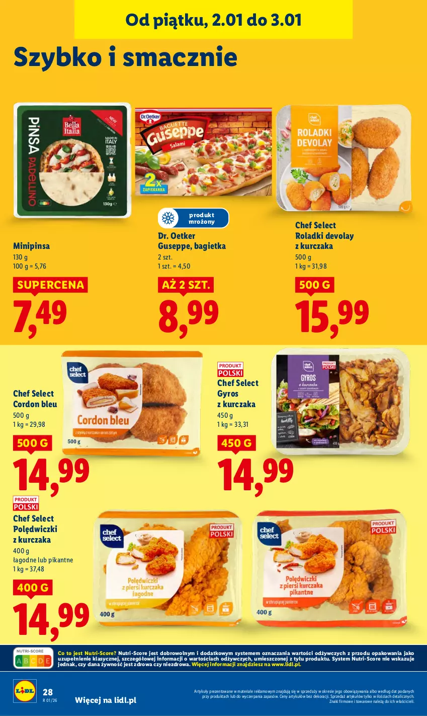 Gazetka promocyjna Lidl - GAZETKA - ważna 02.01 do 03.01.2026 - strona 30 - produkty: Bagietka, Cordon Bleu, Dr. Oetker, Gyros, Kurczak, Polędwiczki z kurczaka
