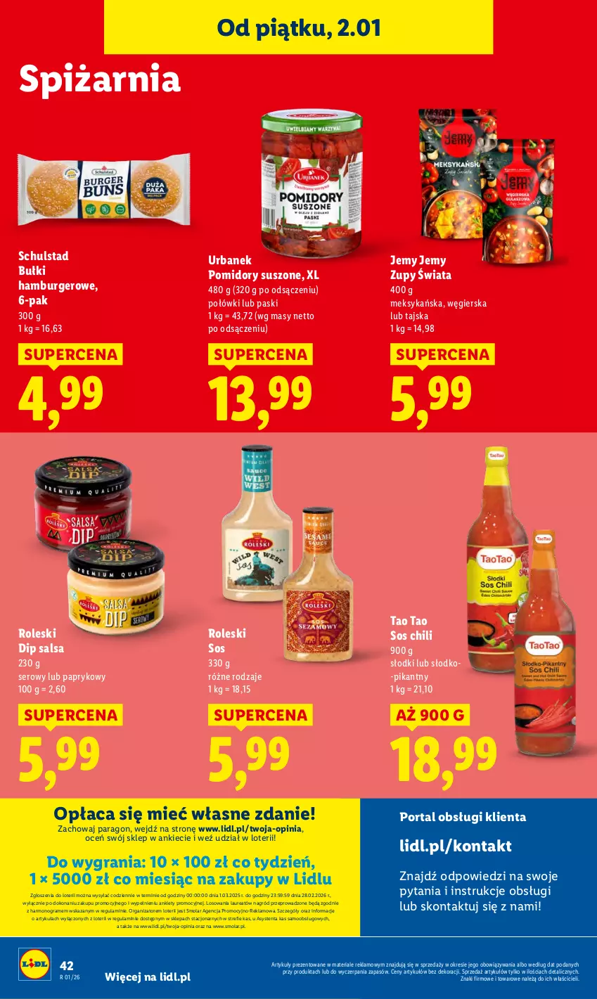 Gazetka promocyjna Lidl - GAZETKA - ważna 02.01 do 03.01.2026 - strona 44 - produkty: Burger, Gra, Hamburger, Laur, Mola, Pomidory, Por, Portal, Salsa, Ser, Sos