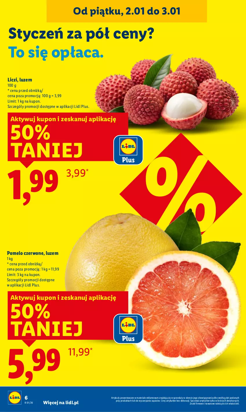 Gazetka promocyjna Lidl - GAZETKA - ważna 02.01 do 03.01.2026 - strona 6 - produkty: Liczi, Pomelo