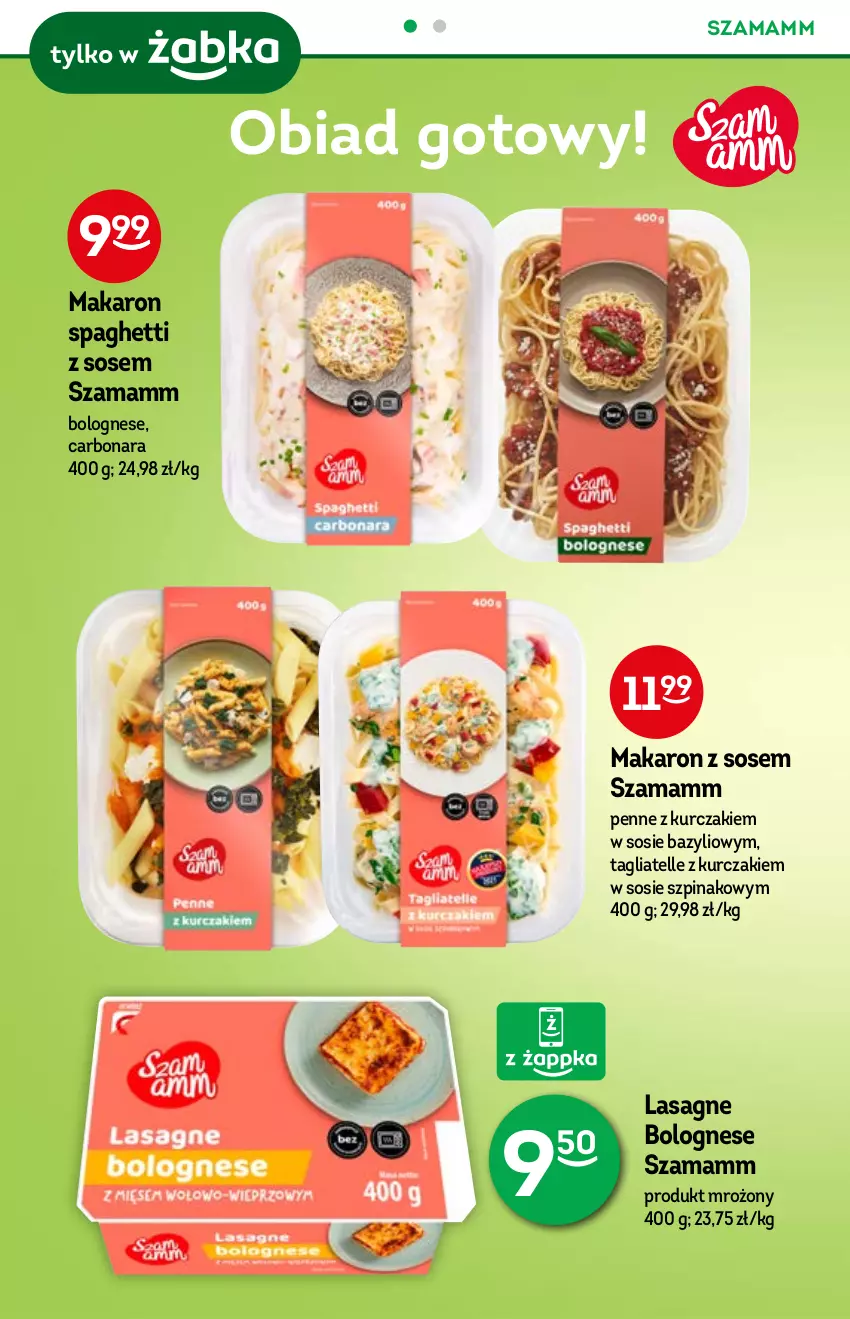 Gazetka promocyjna Żabka - ważna 03.11 do 09.11.2021 - strona 34 - produkty: Bazyl, Kurczak, Lasagne, Lasagne bolognese, Makaron, Makaron z sosem, Penne, Sos, Spaghetti, Szpinak, Tagliatelle