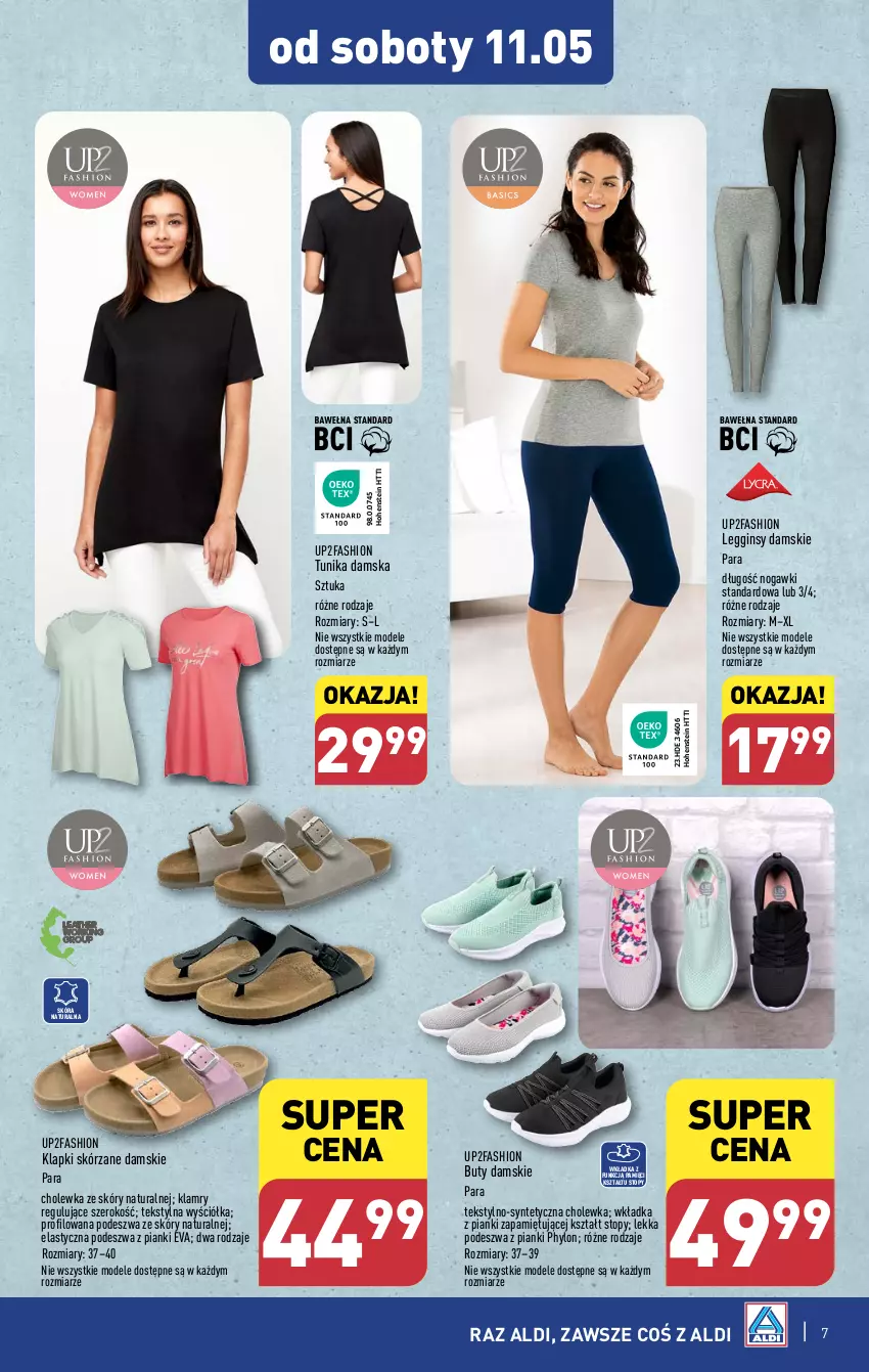 Gazetka promocyjna Aldi - Artykuły przemysłowe i tekstylia - ważna 08.05 do 11.05.2024 - strona 7 - produkty: Buty, Fa, Gin, Klapki, Legginsy, Top, Tunika