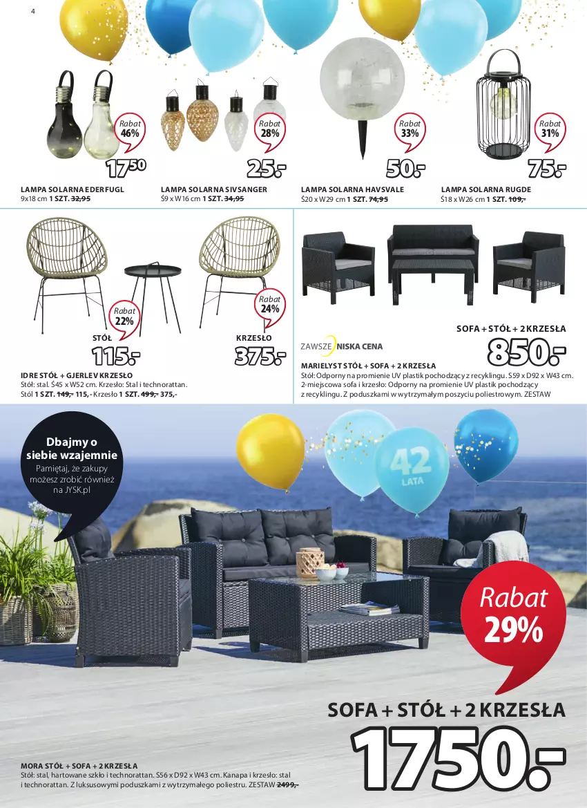 Gazetka promocyjna Jysk - Oferta tygodnia - ważna 14.04 do 27.04.2021 - strona 5 - produkty: Ariel, Fa, Kanapa, Krzesło, Lampa, Mięta, Poduszka, Por, Sofa, Stół