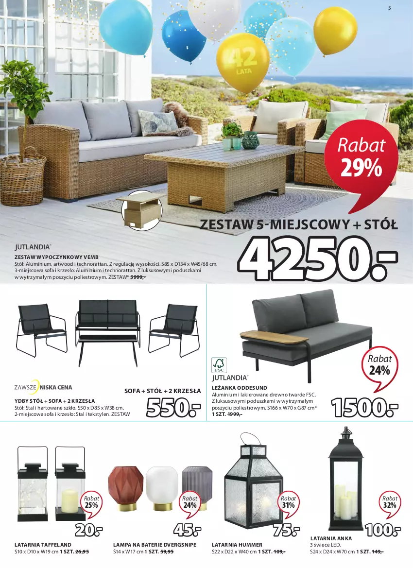 Gazetka promocyjna Jysk - Oferta tygodnia - ważna 14.04 do 27.04.2021 - strona 6 - produkty: Artwood, Fa, Krzesło, Lakier, Lampa, Latarnia, Leżanka, Poduszka, Sofa, Sok, Stół