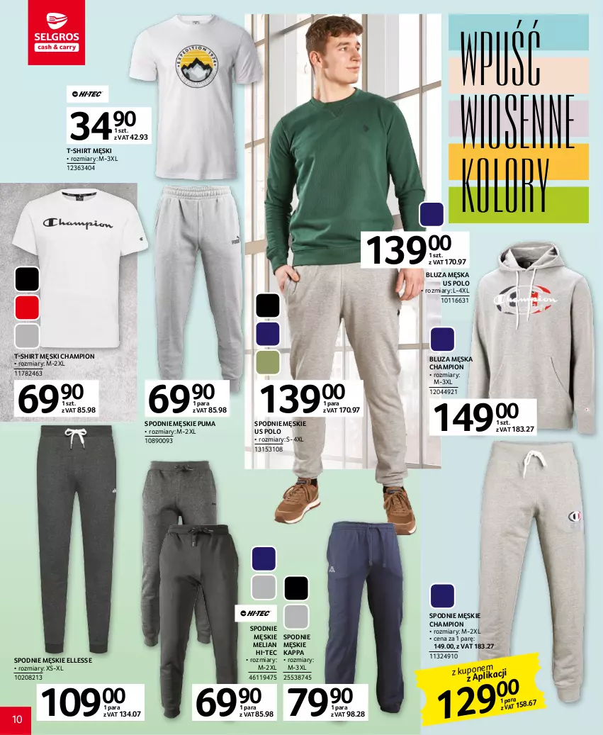 Gazetka promocyjna Selgros - Katalog Tekstylia - ważna 02.03 do 15.03.2023 - strona 10 - produkty: Bluza, Hi-Tec, Puma, Spodnie, T-shirt