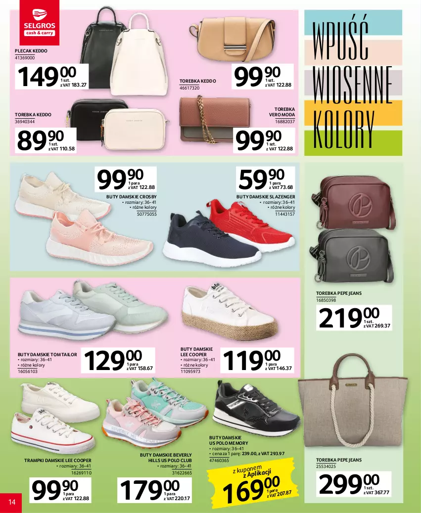 Gazetka promocyjna Selgros - Katalog Tekstylia - ważna 02.03 do 15.03.2023 - strona 14 - produkty: Buty, Moda, Plecak, Tom Tailor, Torebka, Trampki