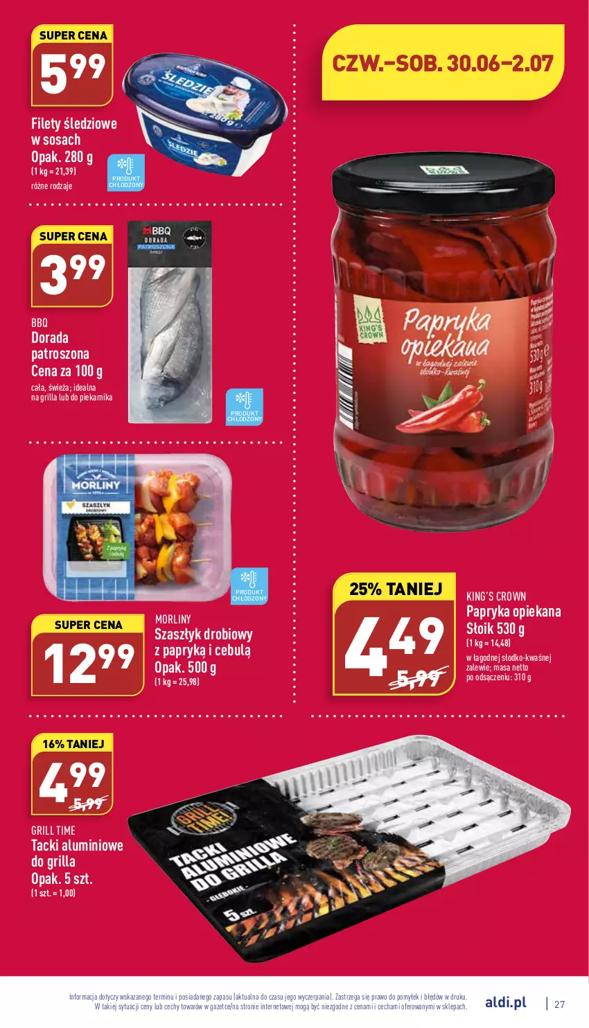 Gazetka promocyjna Aldi - Katalog spożywczy - ważna 27.06 do 02.07.2022 - strona 27 - produkty: Grill, King’s Crown, Morliny, Papryka, Piekarnik, Sos