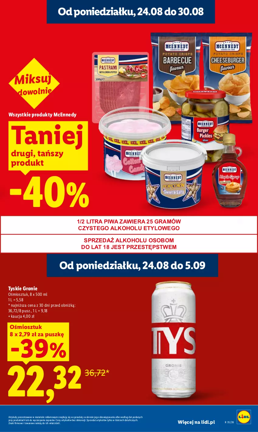 Gazetka promocyjna Lidl - Gazetka ważna od 24.08 do 26.08 - ważna 24.08 do 26.08.2026 - strona 21 - produkty: Gra, Piwa, Tyskie
