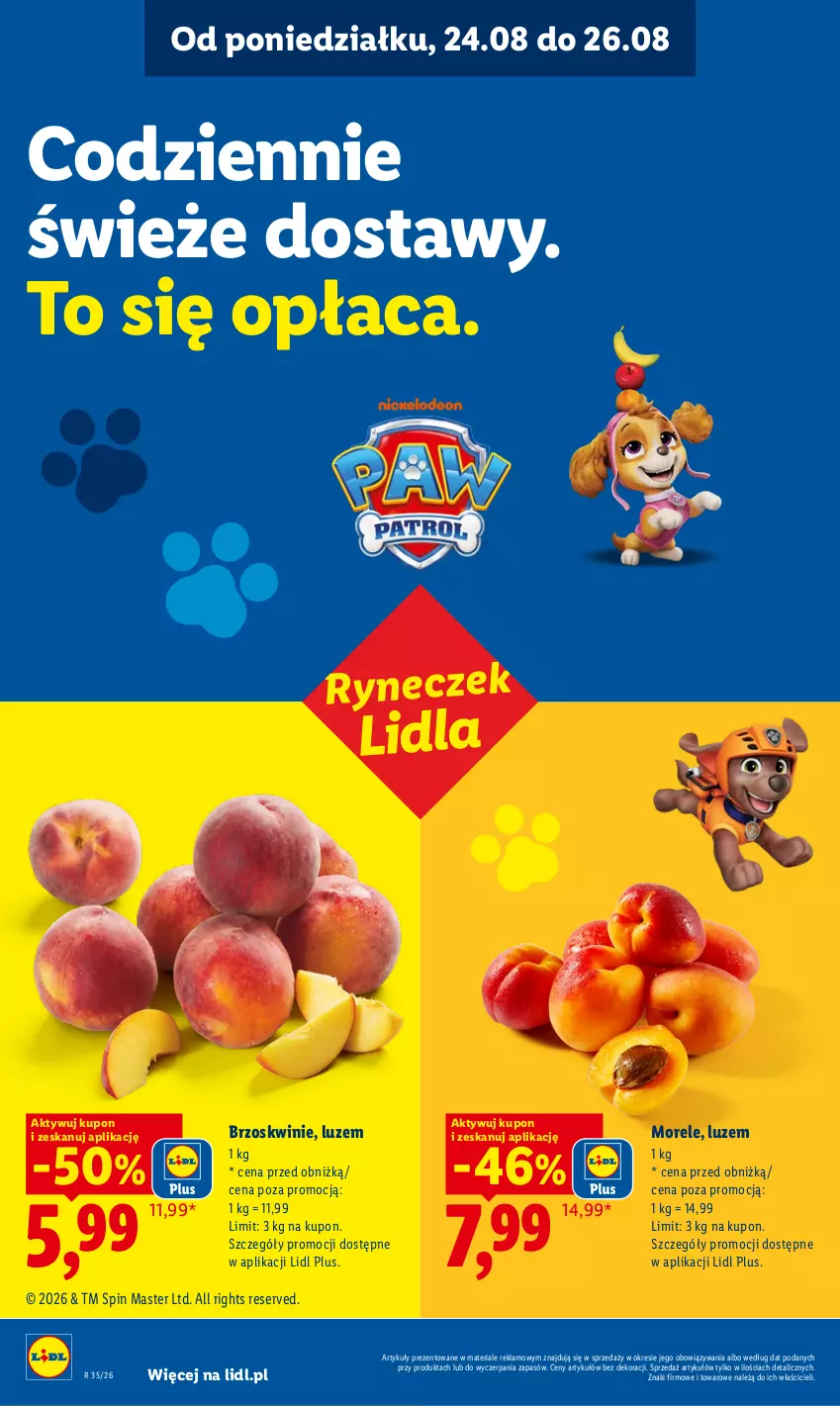 Gazetka promocyjna Lidl - Gazetka ważna od 24.08 do 26.08 - ważna 24.08 do 26.08.2026 - strona 40 - produkty: Brzoskwinie, Ser