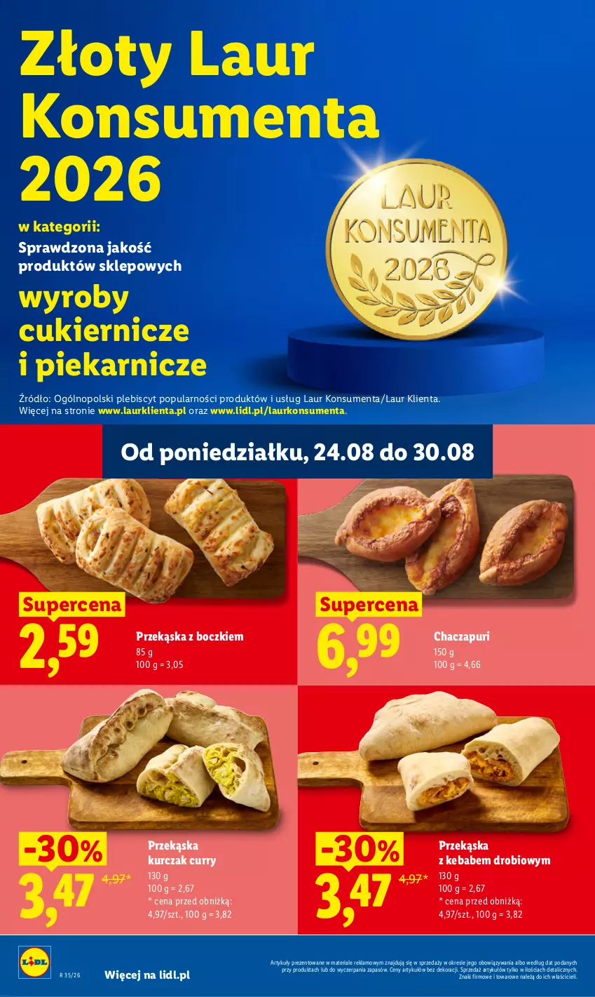 Gazetka promocyjna Lidl - Gazetka ważna od 24.08 do 26.08 - ważna 24.08 do 26.08.2026 - strona 42 - produkty: Cukier, Kebab, Kurczak, Laur, Pur