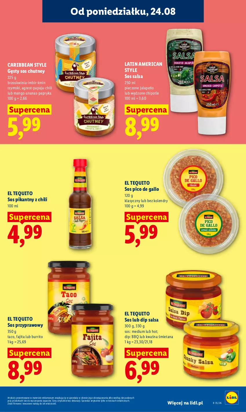 Gazetka promocyjna Lidl - Gazetka ważna od 24.08 do 26.08 - ważna 24.08 do 26.08.2026 - strona 61 - produkty: Ananas, Fa, Gres, Imbir, Mango, Papaja, Papryka, Piec, Salsa, Sos