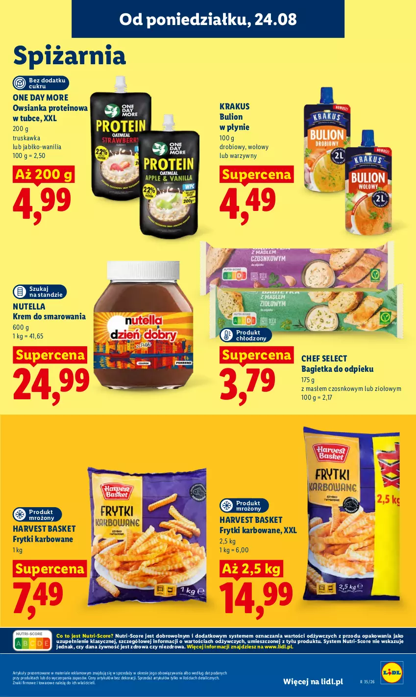 Gazetka promocyjna Lidl - Gazetka ważna od 24.08 do 26.08 - ważna 24.08 do 26.08.2026 - strona 87 - produkty: Bagietka, Bulion, Frytki, Krakus, Lion, Nutella, Owsianka