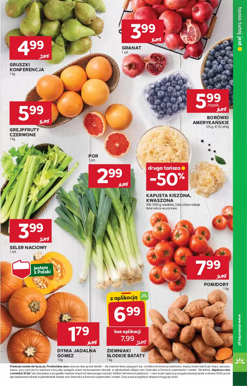 Gazetka promocyjna Stokrotka - Market - ważna 30.10 do 05.11.2025 - strona 7 - produkty: Gra, Granat, Grejpfrut, Gruszki, Mięso, Owoce, Pomidory, Por, Seler naciowy, Warzywa, Ziemniaki