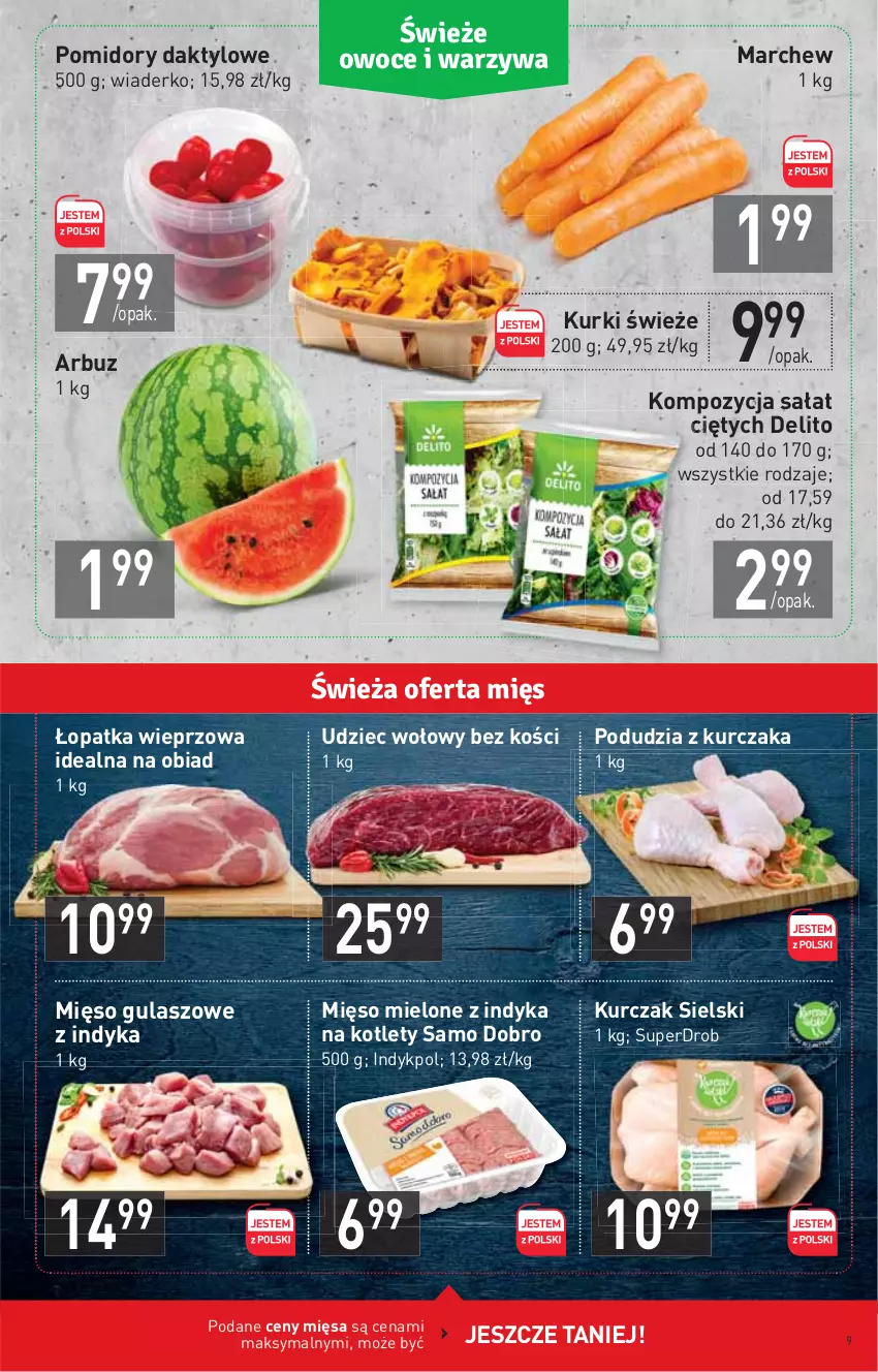 Gazetka promocyjna Stokrotka - Supermarket - ważna 26.08 do 01.09.2021 - strona 9 - produkty: Arbuz, Kotlet, Kurczak, Mięso, Mięso mielone, Pomidory, Sałat, Udziec wołowy