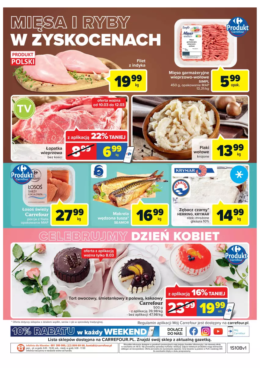 Gazetka promocyjna Carrefour - Gazetka Market Targ świeżości - ważna 08.03 do 14.03.2022 - strona 2 - produkty: Glazura, Kakao, Koc, Lazur, Mięso, Mięso garmażeryjne, Por, Ser, Stek, Tusz