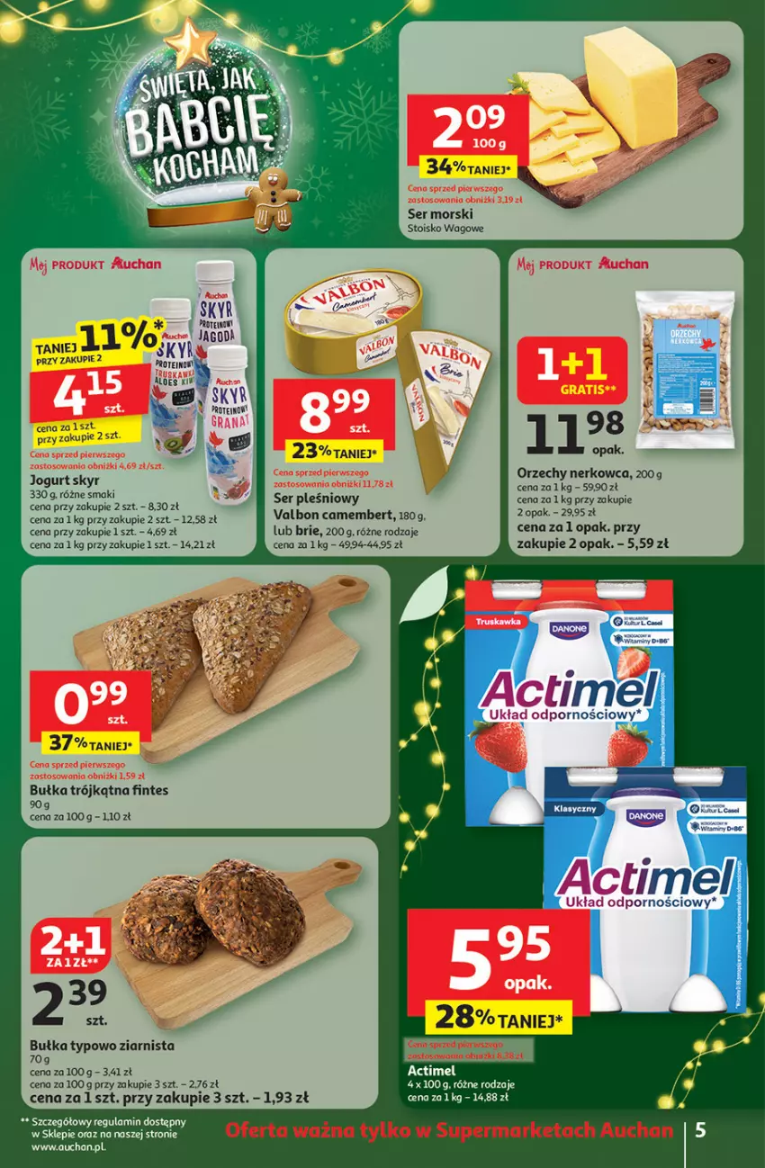 Gazetka promocyjna Auchan - Gazetka Święta jak babcię kocham Supermarket Auchan - ważna 13.11 do 19.11.2025 - strona 5 - produkty: Brie, Bułka, Camembert, Ser, Ser pleśniowy