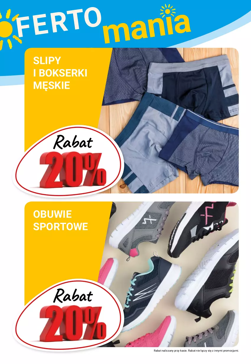 Gazetka promocyjna Bi1 - Słoneczna ofertomania - ważna 04.08 do 10.08.2021 - strona 7 - produkty: Bokserki, Obuwie, Por, Ser, Slipy, Sport