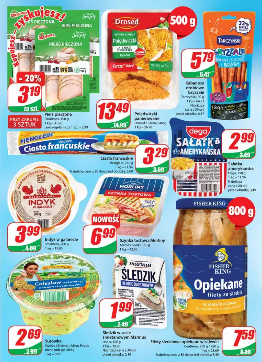 Gazetka promocyjna Dino - Gazetka 39 - ważna 27.09 do 03.10.2023 - strona 15 - produkty: Chrzan, Ciasto francuskie, Drobimex, Gala, Gry, Kabanos, Lisner, Morliny, Piec, Sos, Surówka, Tarczyński