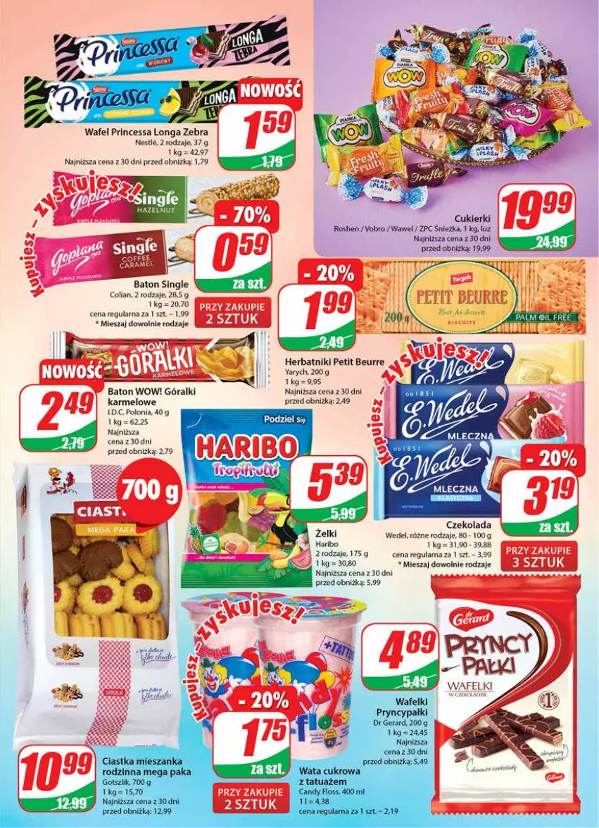 Gazetka promocyjna Dino - Gazetka 39 - ważna 27.09 do 03.10.2023 - strona 3 - produkty: Baton, Cukier, Cukierki, Czekolada, Góralki, Gra, Haribo, Herbatniki, Herbatniki Petit Beurre, Princessa, Wawel