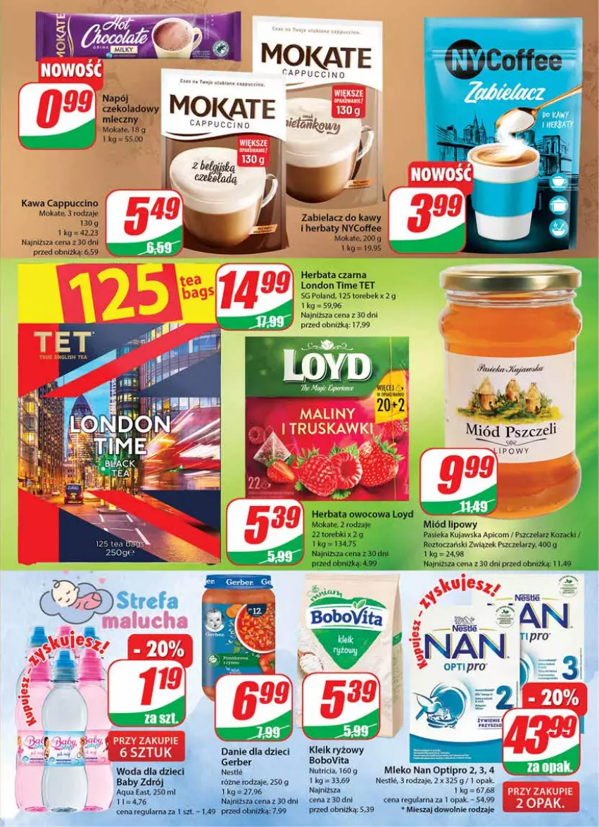 Gazetka promocyjna Dino - Gazetka 39 - ważna 27.09 do 03.10.2023 - strona 5 - produkty: Cappuccino, Dzieci, Fa, Gerber, Herbata, Kawa, Mleko, NAN Optipro, Ryż, Woda