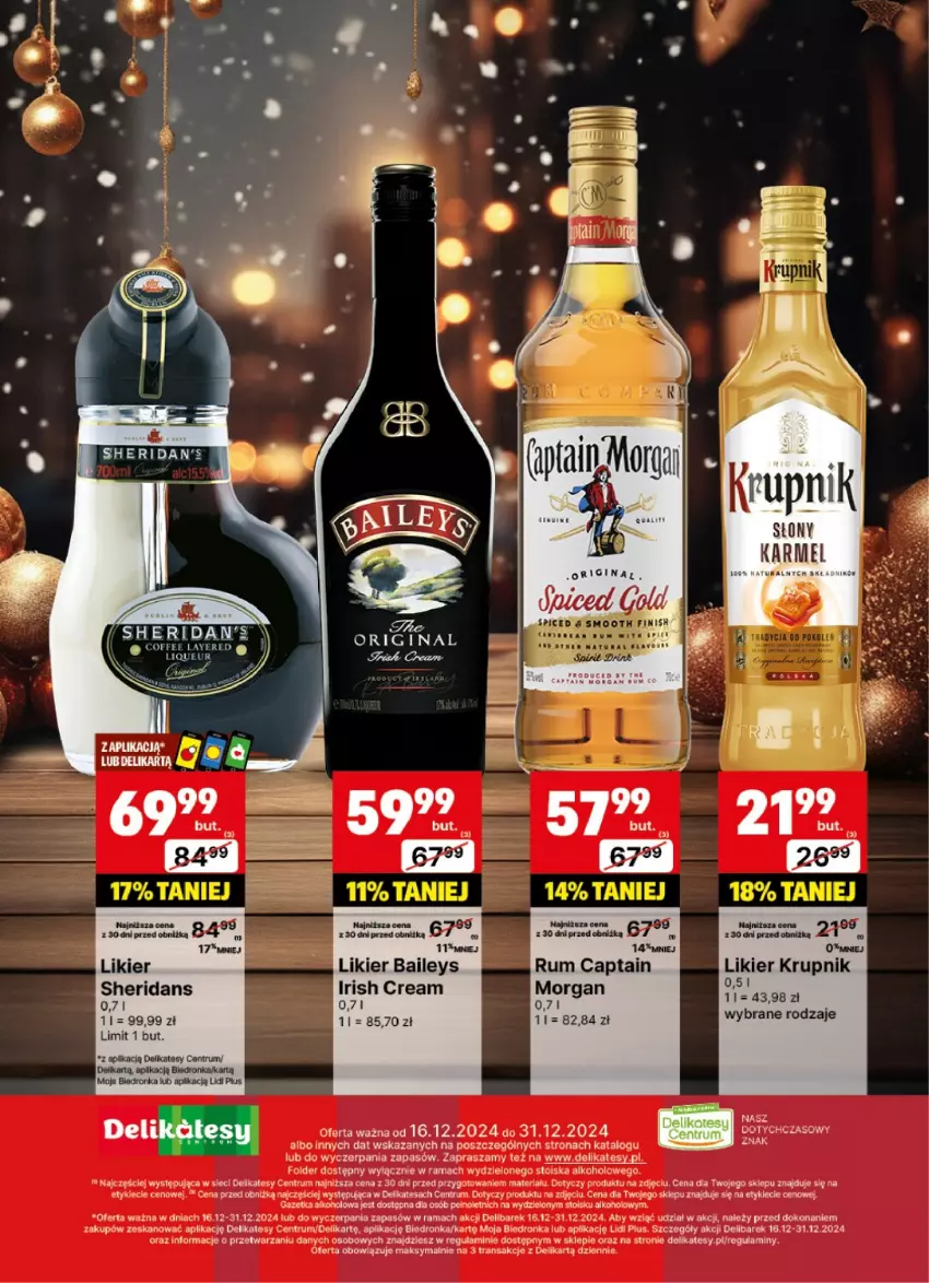 Gazetka promocyjna Delikatesy Centrum - DeliBarek DC51-DC52 - ważna 16.12 do 31.12.2024 - strona 22 - produkty: Captain Morgan, Dron, Gin, Krupnik, Likier, Rama, Rum, Tran