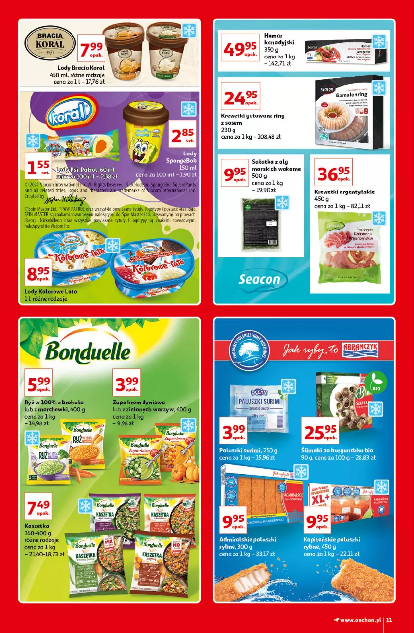 Gazetka promocyjna Auchan - Kultowe Marki Hipermarkety - ważna 04.06 do 11.06.2021 - strona 11 - produkty: Fa, Kaszetka, Krewetki, LG, Lody, Sałat, Sałatka, Sos