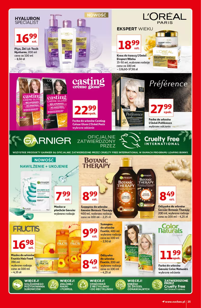 Gazetka promocyjna Auchan - Kultowe Marki Hipermarkety - ważna 04.06 do 11.06.2021 - strona 25 - produkty: Fa, Farba do włosów, Fructis, Garnier, Gra, Isla, Krem do twarzy, Maska, Maska do włosów, Odżywka, Rama, Szampon, Tonik