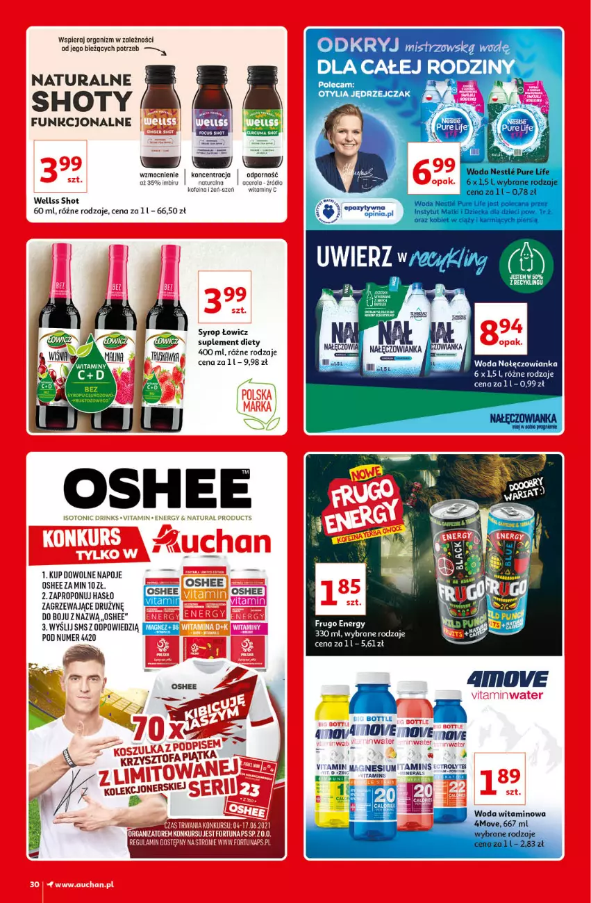 Gazetka promocyjna Auchan - Kultowe Marki Hipermarkety - ważna 04.06 do 11.06.2021 - strona 30 - produkty: Imbir, Nałęczowianka, Napoje, Oshee, Por, Suplement diety, Syrop, Woda