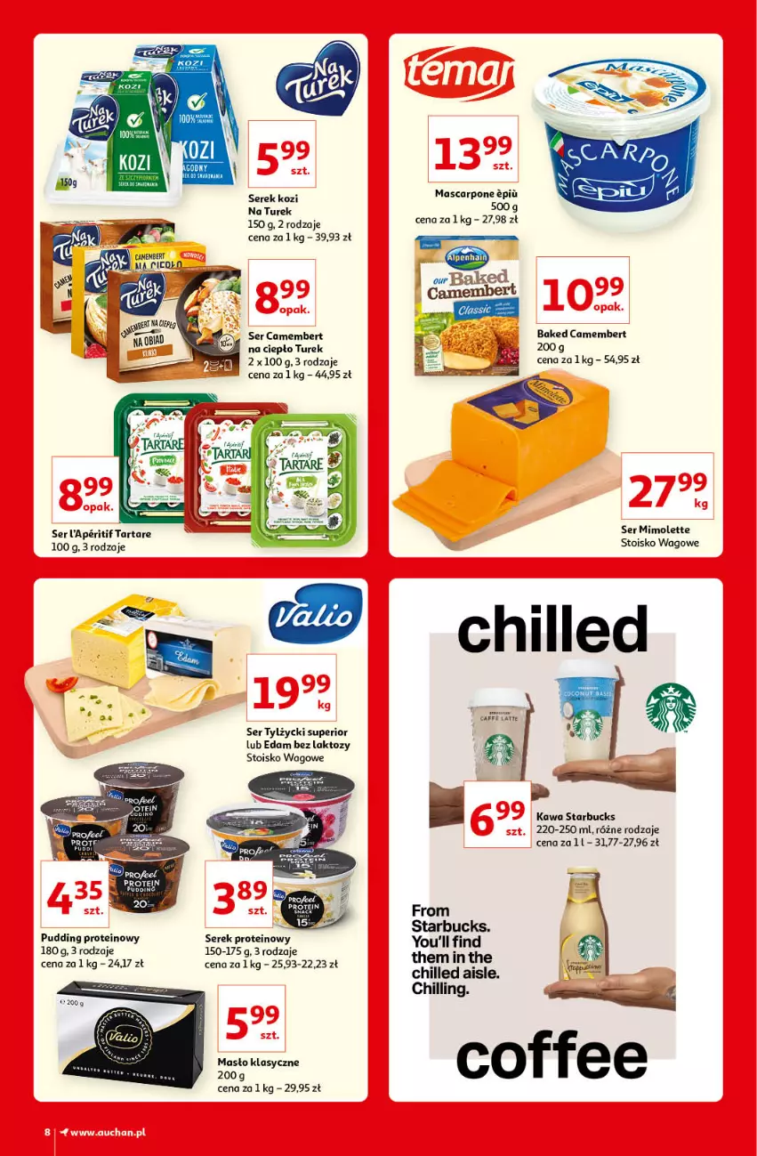 Gazetka promocyjna Auchan - Kultowe Marki Hipermarkety - ważna 04.06 do 11.06.2021 - strona 8 - produkty: Camembert, Edam, Kawa, Mascarpone, Mimolette, Ser, Ser tylżycki, Serek, Tarta, Tartare