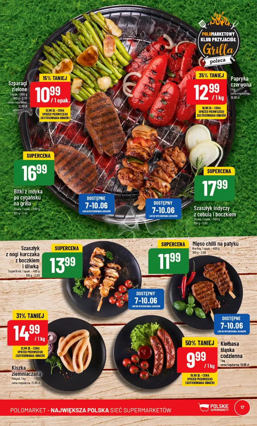 Gazetka promocyjna PoloMarket - Gazetka pomocyjna - ważna 07.06 do 13.06.2023 - strona 17 - produkty: Acer, Grill, Kiełbasa, Kiełbasa śląska, Kurczak, Mięso, Morliny, Papryka, Papryka czerwona