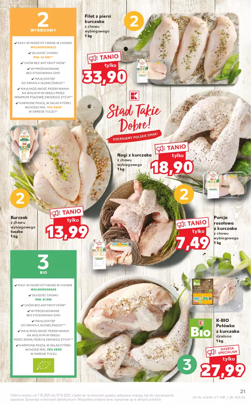 Gazetka promocyjna Kaufland - OFERTA TYGODNIA - ważna 07.10 do 13.10.2021 - strona 21 - produkty: Filet z piersi kurczaka, Kurczak, Por, Tusz