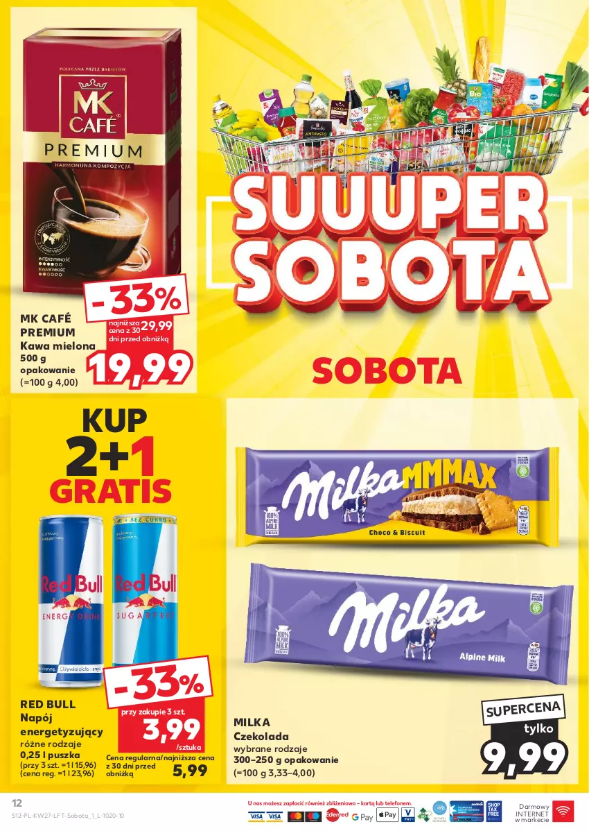 Gazetka promocyjna Kaufland - Gazetka tygodnia - ważna 04.07 do 10.07.2024 - strona 12 - produkty: Czekolada, Gra, Kawa, Kawa mielona, Milka, Napój, Red Bull