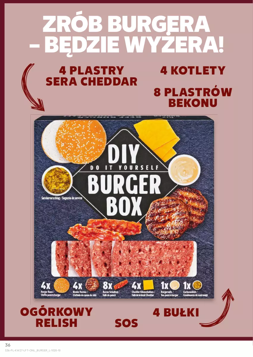 Gazetka promocyjna Kaufland - Gazetka tygodnia - ważna 04.07 do 10.07.2024 - strona 36 - produkty: Beko, Burger, Cheddar, Kotlet, Ser, Sos