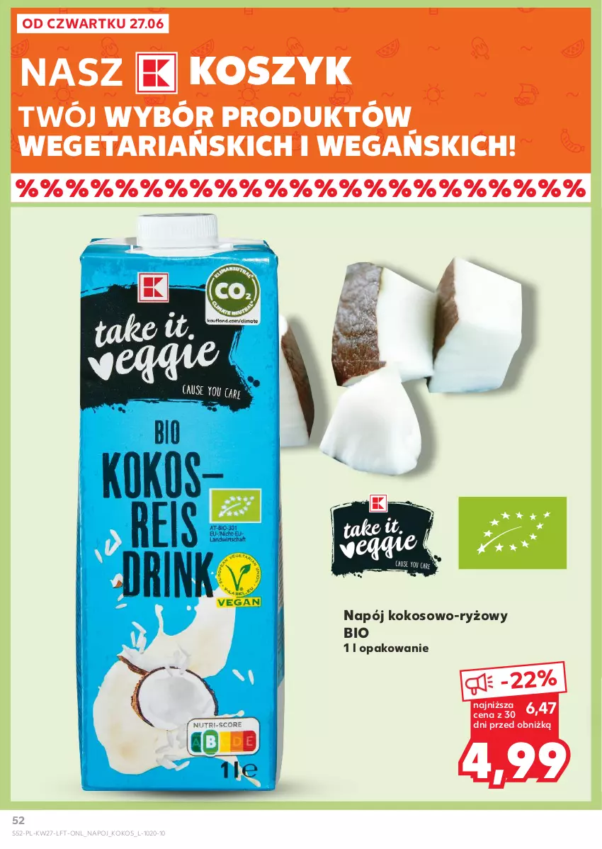 Gazetka promocyjna Kaufland - Gazetka tygodnia - ważna 04.07 do 10.07.2024 - strona 52 - produkty: Kokos, Kosz, Napój, Ryż