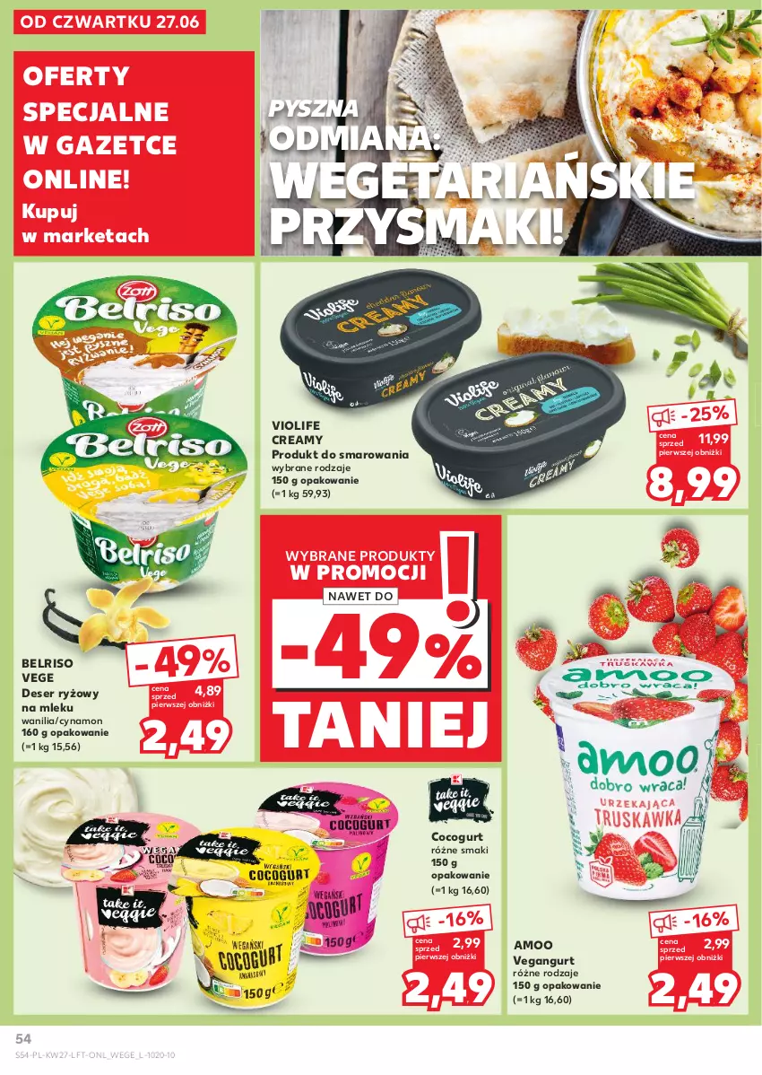 Gazetka promocyjna Kaufland - Gazetka tygodnia - ważna 04.07 do 10.07.2024 - strona 54 - produkty: Belriso, Deser, Przysmaki, Ryż, Ser, Vegangurt