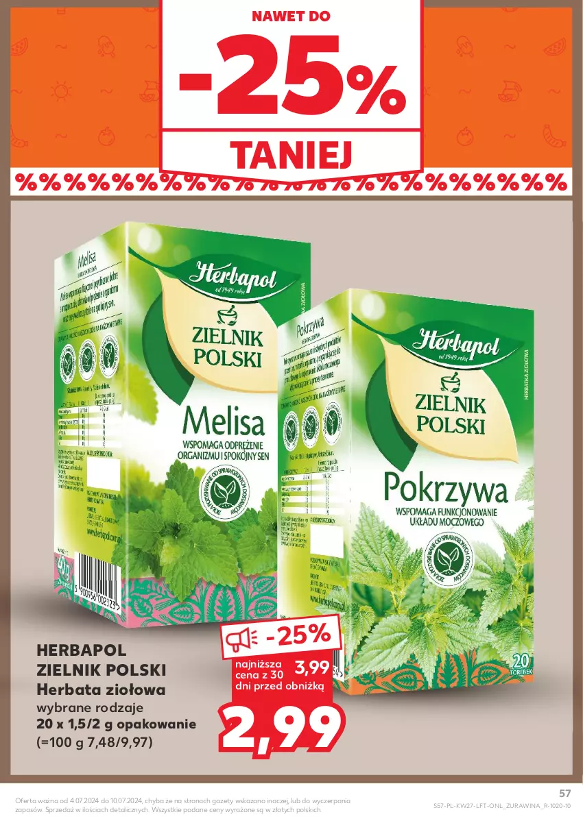 Gazetka promocyjna Kaufland - Gazetka tygodnia - ważna 04.07 do 10.07.2024 - strona 57 - produkty: Herbapol, Herbata